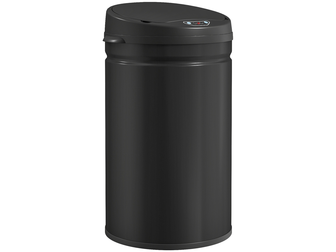 Cubo De Basura De Acero Inoxidable Negro De 30 Litros Con Sensor Infrarrojo.