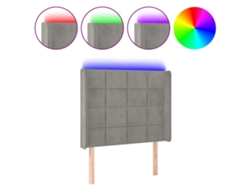 Maison Exclusive - Cabecero Con Led De Terciopelo Gris Claro 83x16x118/128 Cm