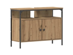Mueble de lavabo de baño en roble artesanal, 80x30x60 cm, MAISON EXCLUSIVE