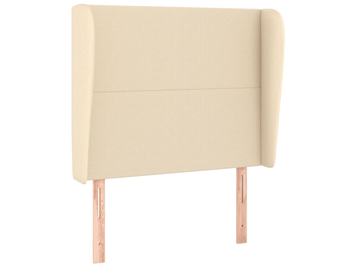 Maison Exclusive - Cabecero Con Orejas De Tela Color Crema 103x23x118/128 Cm