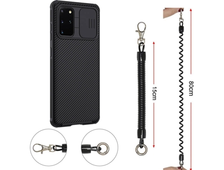 Funda Samsung S20 Plus Camshield Con Cordón Antirrobo Negro