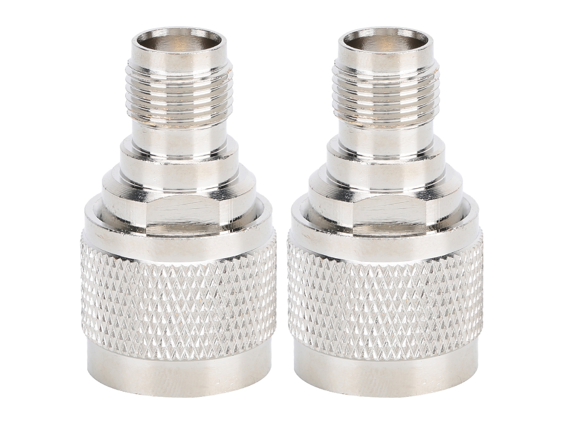 2pcs Adaptador N Macho Para Tnc Fêmea Conector Galvanizado A Ouro De Alta Performance Portátil