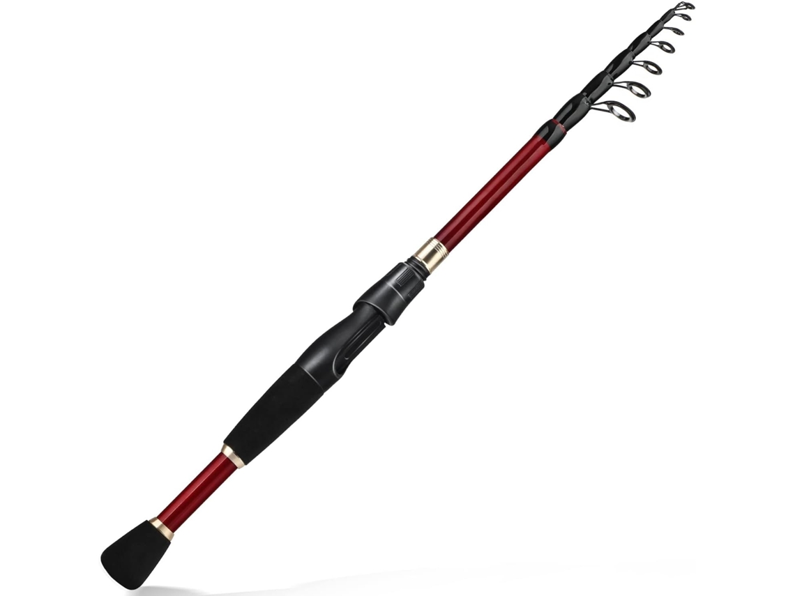 Caña De Pescar, Pesca Mar, Pescar Telescópica Ultraligera Fibra Carbono 1,8-2,4 M, 2,4 Portátil, Seguro