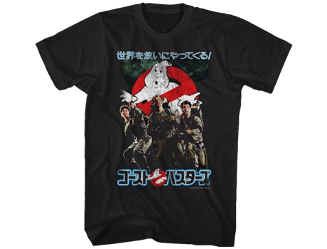 Camiseta Unisexo DEEPSTONE Japanese Ghostbusters Negro (S)