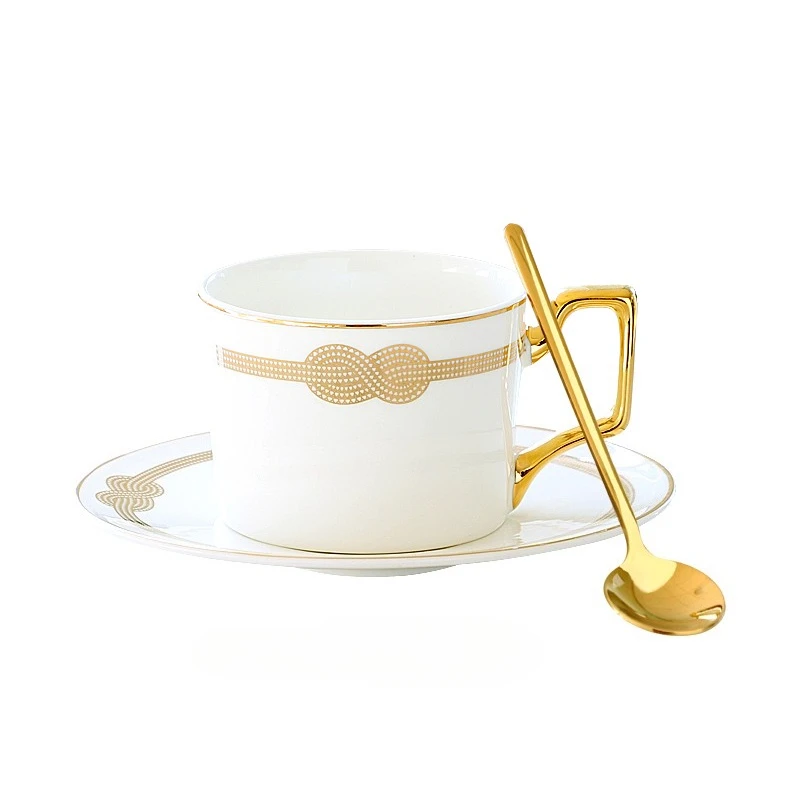(estilo E 240ml) Taza De Café/oficina De Porcelana Fina Con Borde Dorado De Lujo Europeo