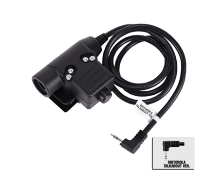 Adaptador de auriculares militares con enchufe de cable Ptt [Motorola Talkabout]