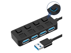 Estación de fondeo YIZHOOD 4 en 1 Usb Hub Led Indicador Interruptor Divisor Unidad flash negro