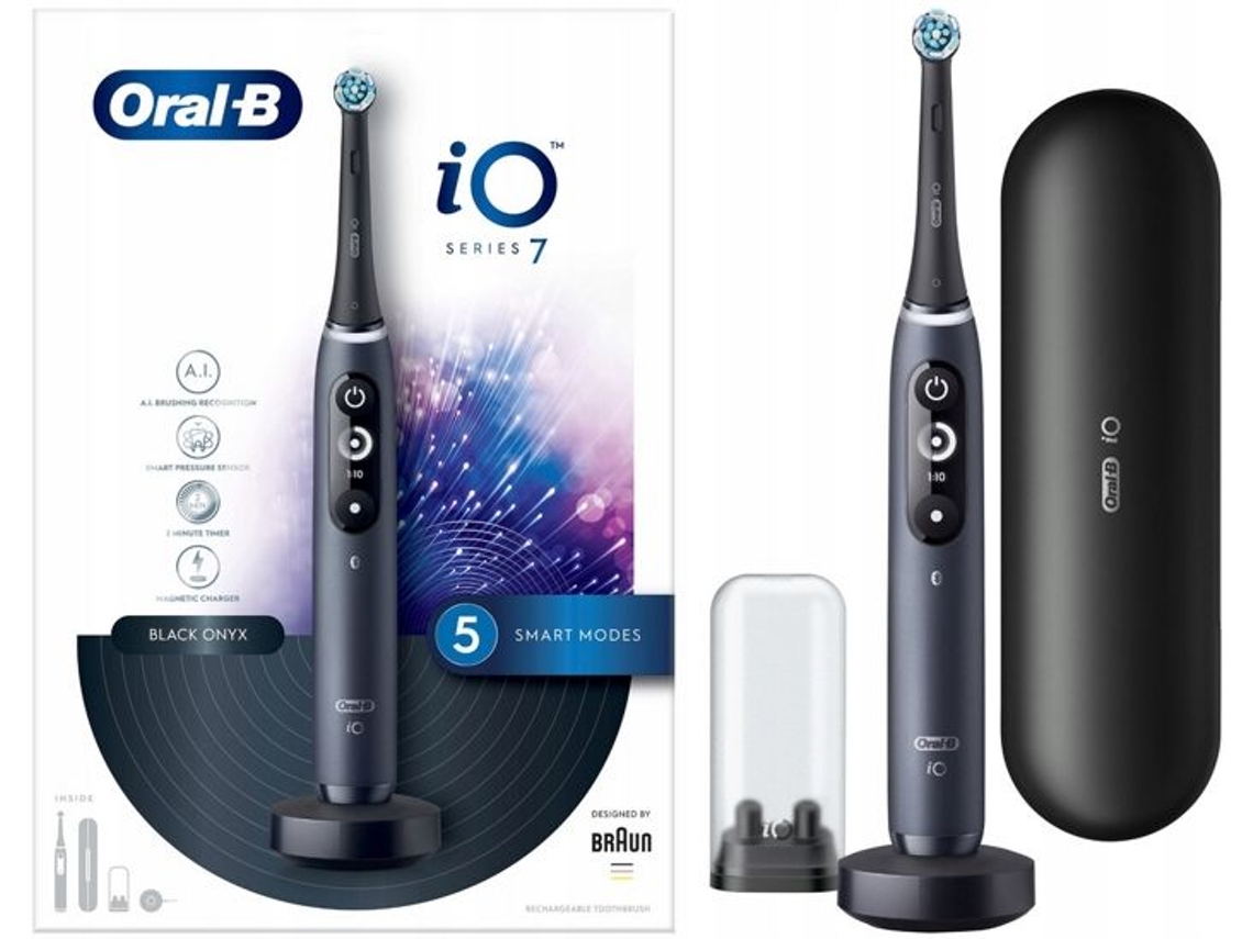 Cepillo de dientes eléctrico Oral-B Io Serie 7 Negro Accesorios incluidos Estación de carga