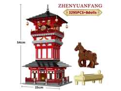 Bloques de construcción de escena urbana china retro, juguetes y regalos MDUG (3295 piezas + 8 figuras)