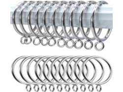 20 Anillos Metálicos Plata 38mm Para Cortinas Y Duchas, Deslizamiento Suave Y Fácil Instalación