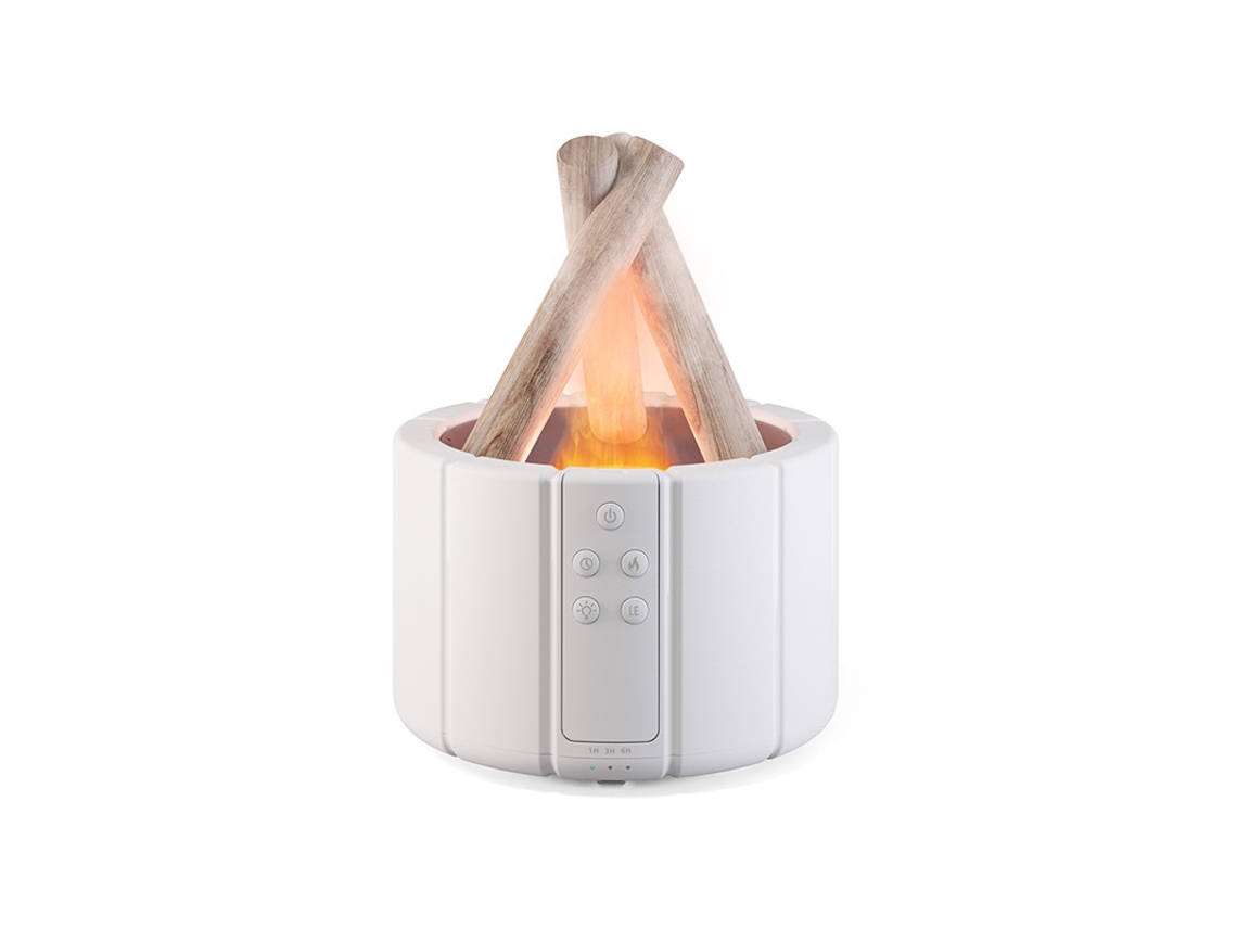 Humidificador ultrasónico Digitallab, luz LED, forma de fogata (blanco)
