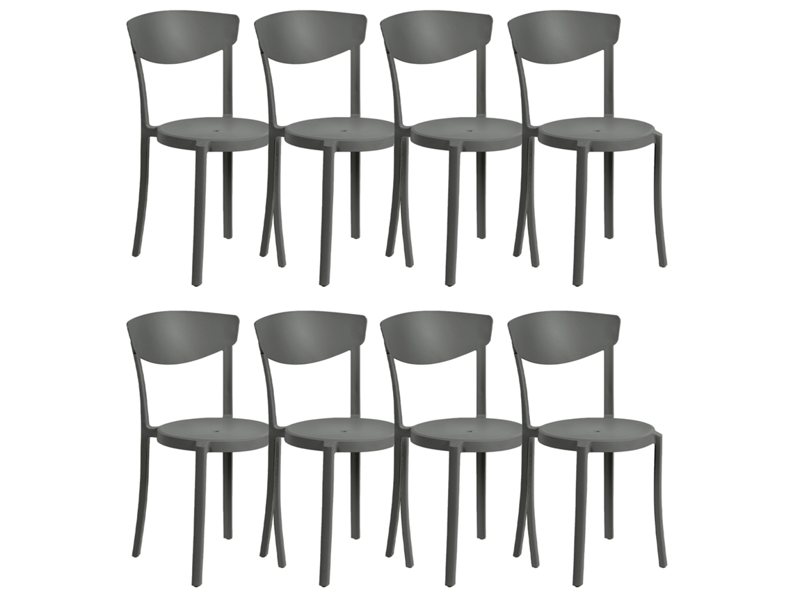 Juego de sillas de diseño BELIANI Vieste de Material sintético Gris 42x38x80