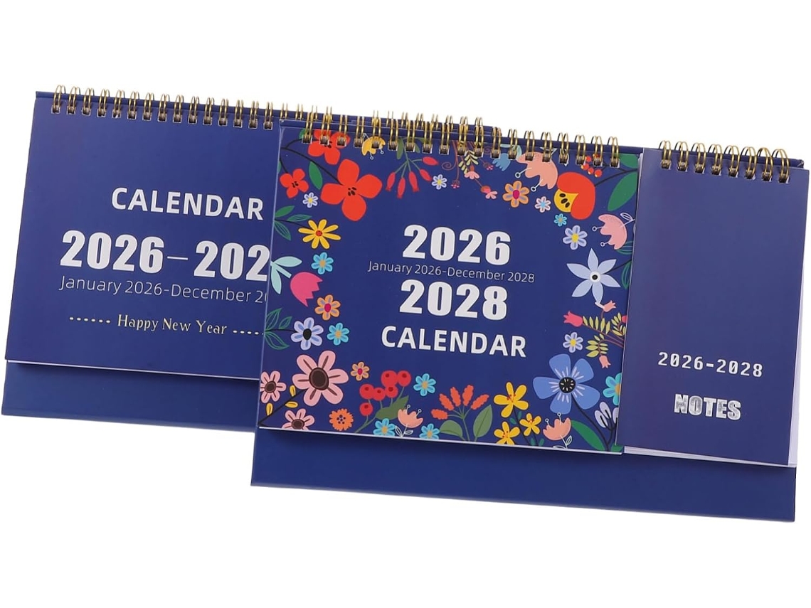 Calendario de escritorio plegable de 2 piezas SFUSHOS