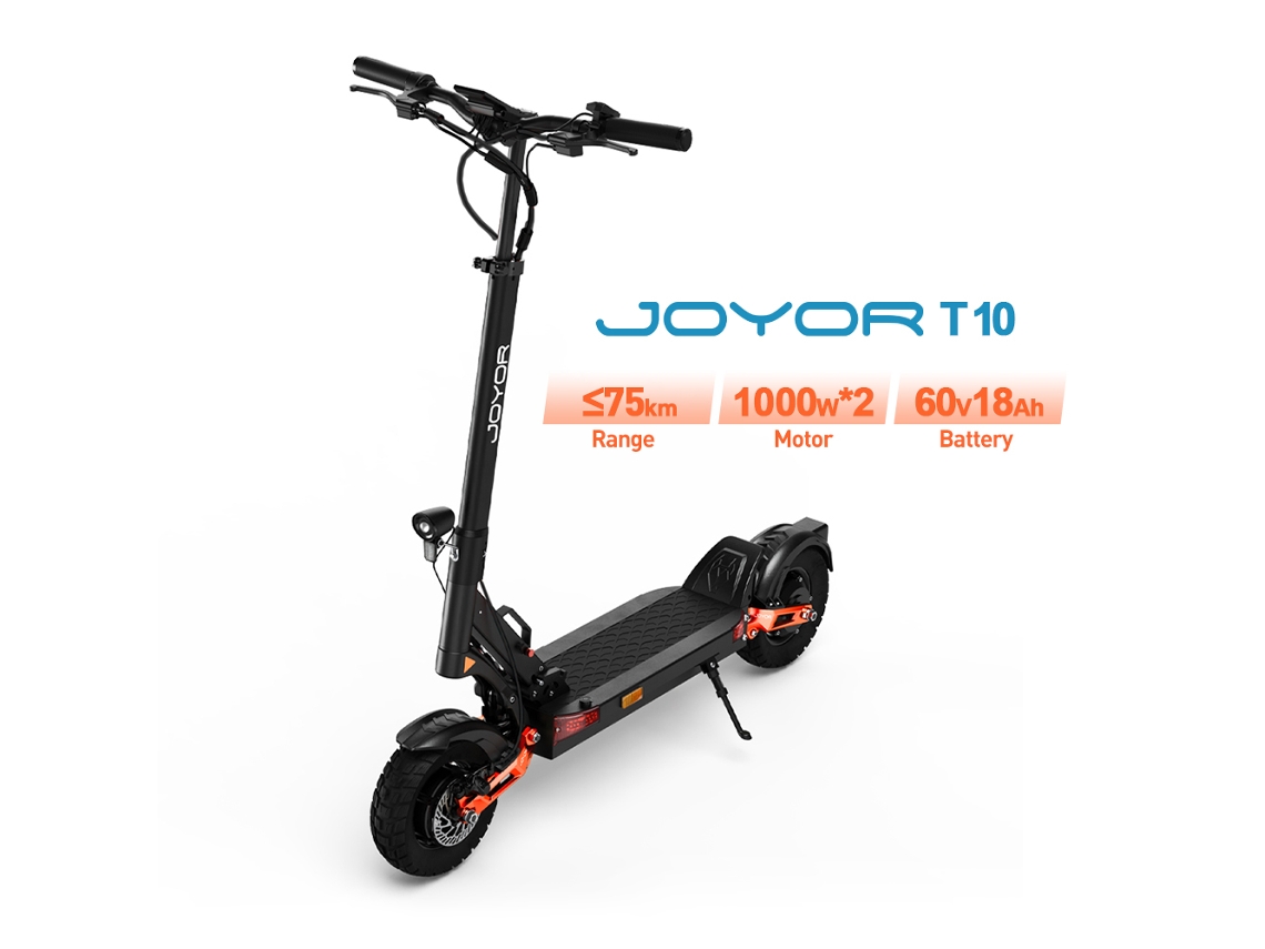 Patinete Eléctrico Joyor T10, Motor Dual 2000W, Batería 60V 18Ah, Alcance hasta 75km