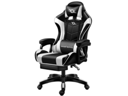 Silla Gaming Powergaming Negro/Blanco con Reposapiés
