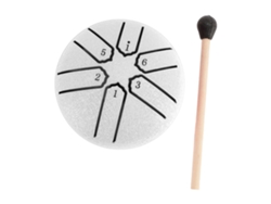 Drum De Lengüeta De Acero 6 Tonos Mini Para Meditación Yoga Curación Mental Cuerpo Blanco