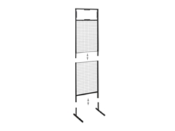 Suporte De Exibição Relaxdays Com 10 Ganchos Para Blisters, Parede Perfurada, Aço, Hbt: 215x65,5x44,5 Cm, Preto