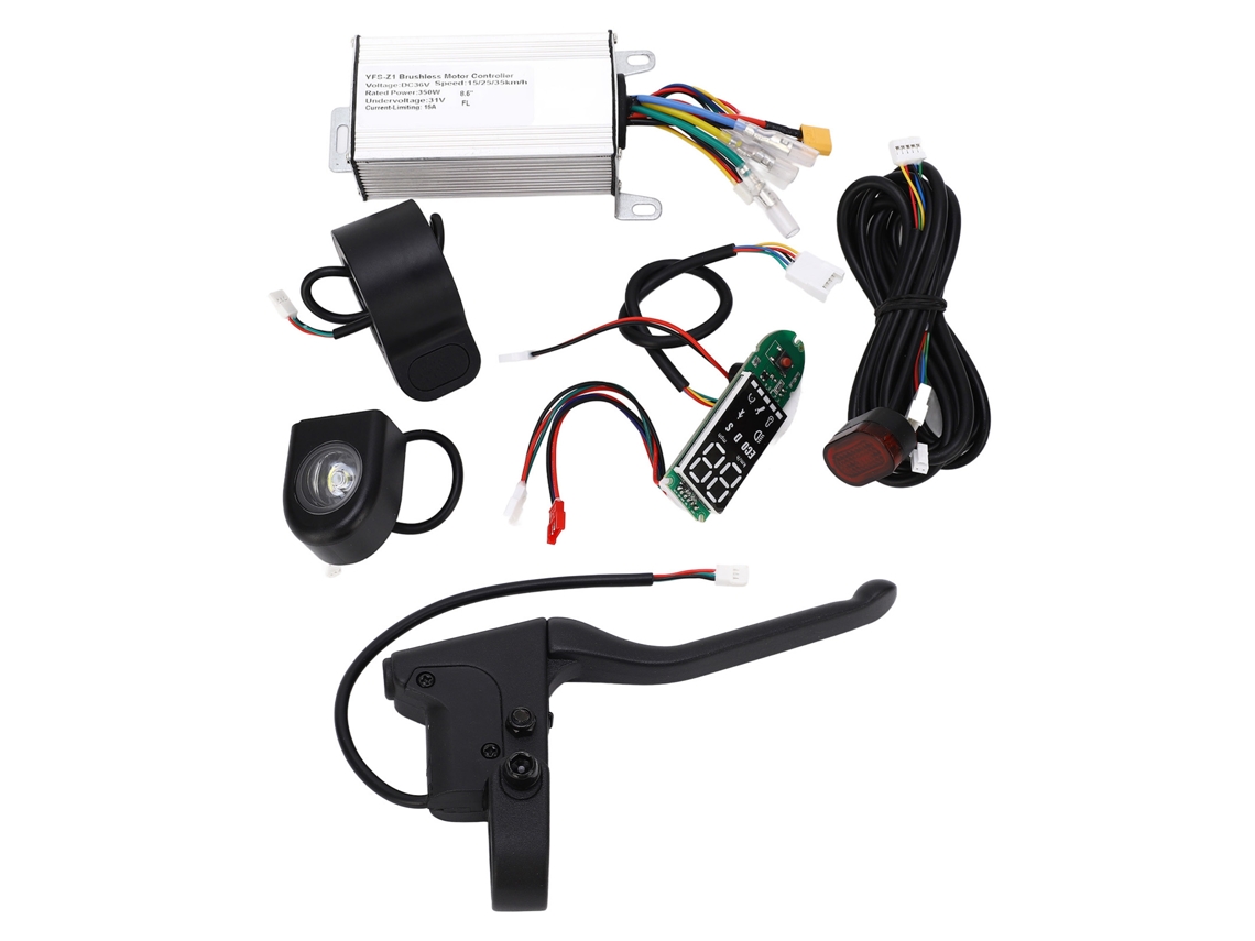 Kit De Control Para Patinete Eléctrico De 36 V Con Maneta De Freno De Aluminio, Placa De Circuito Y Luces Delanteras Y Traseras.