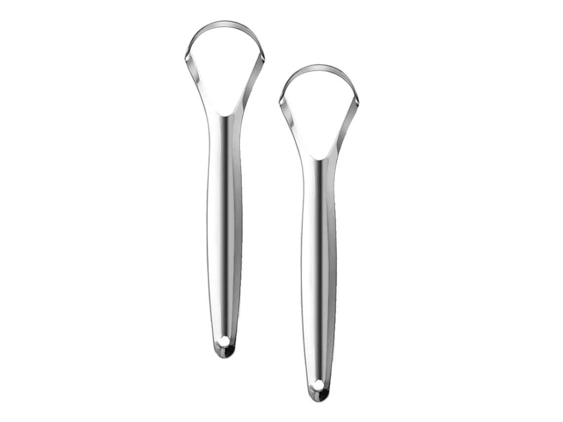 Raspador De Lengua De Acero Inoxidable, Paquete De 2. Silver