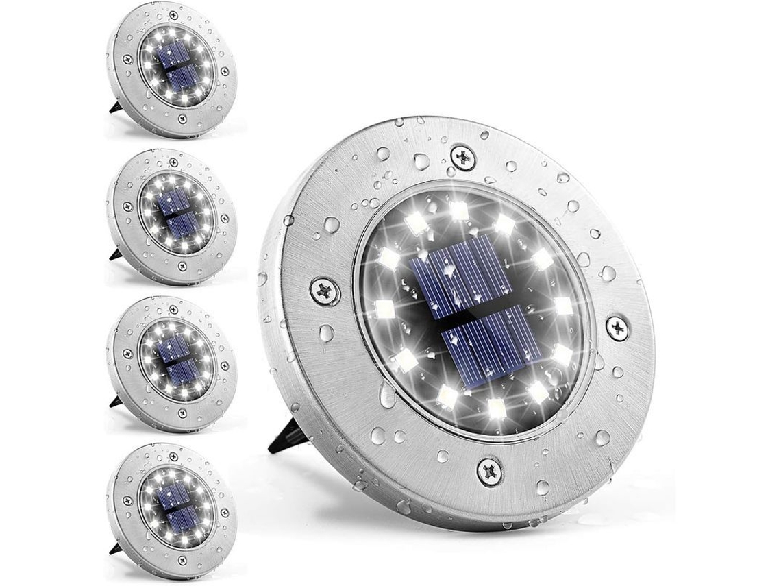 2026-luces Solares De Tierra 12 Led 4 Pack Exteriores Blancas Impermeables Para Senderos Jardín Patio