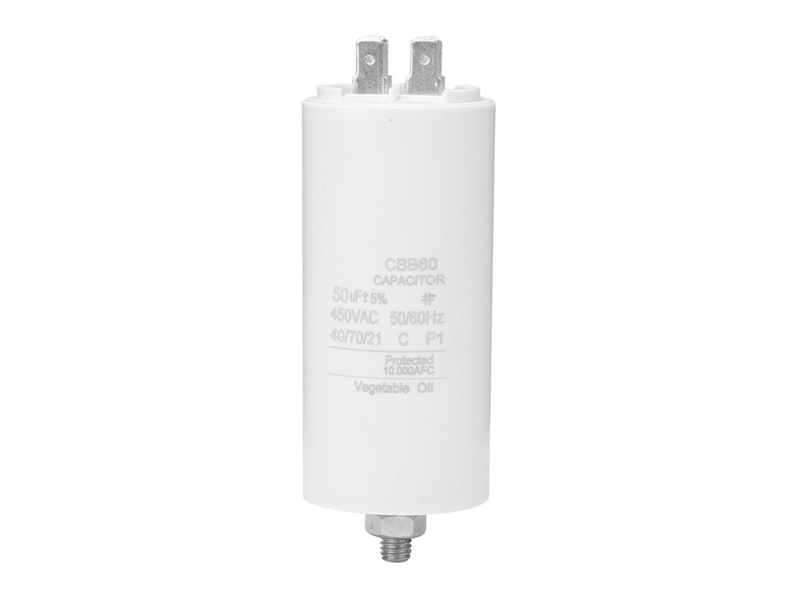 Condensador de funcionamiento del motor CBB60 450 V 50 µF, condensador de arranque con tuerca para lavadora