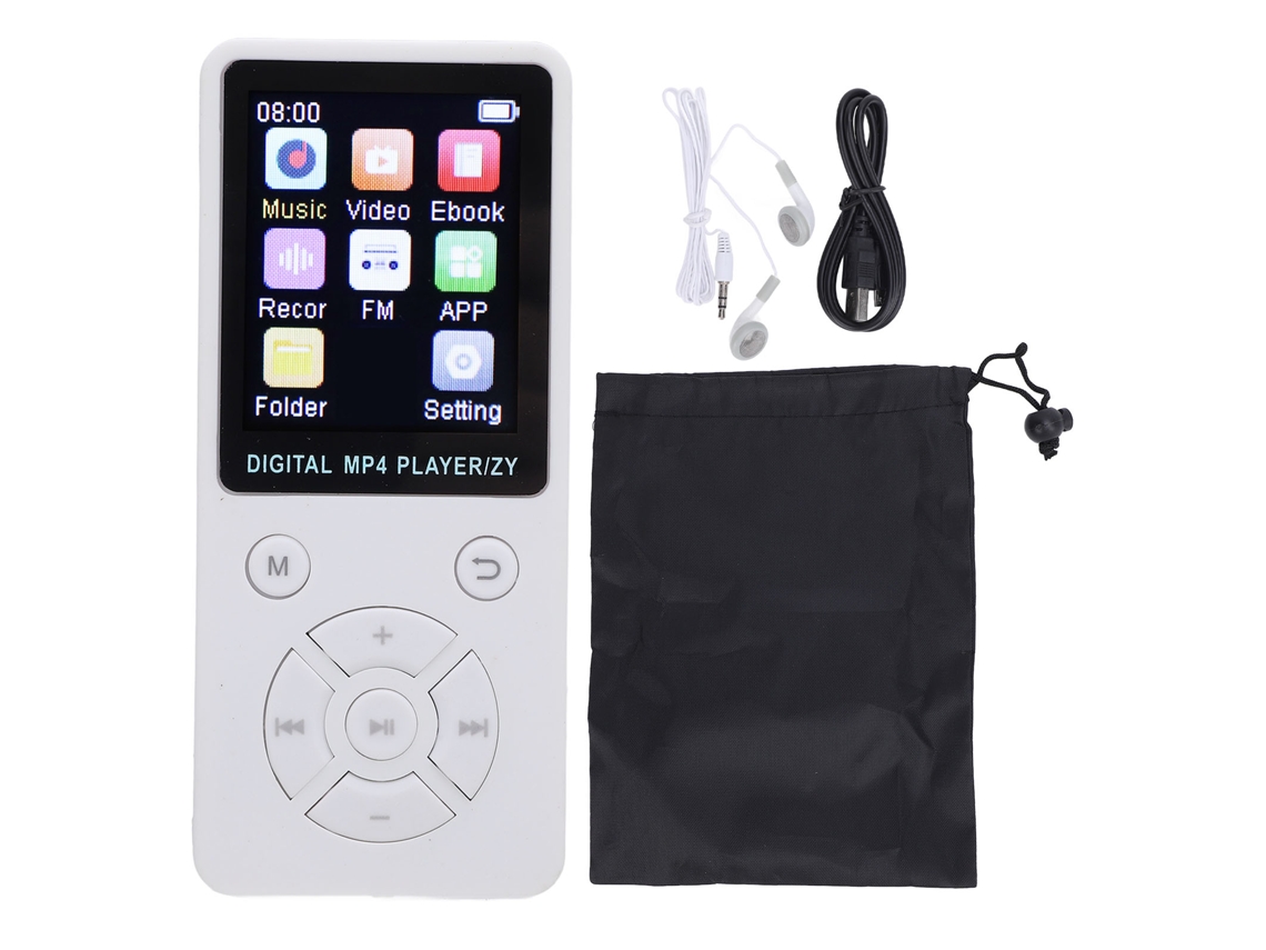 Reproductor Mp3 Inalámbrico Bluetooth Con Pantalla De 1,8 Pulgadas, 5 Horas De Reproducción, Sonido Hi-fi, Portátil, Blanco.