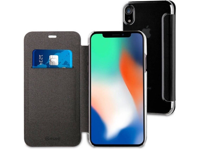 Funda iPhone XR MUVIT Folio Negro