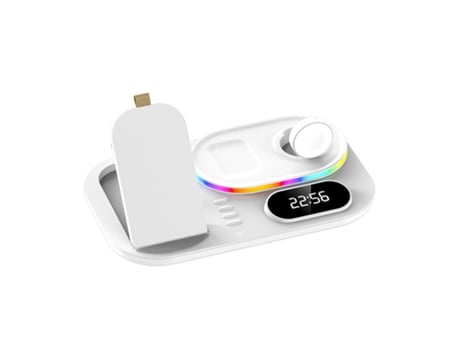 Cargador Inalámbrico, CHRONUS 15W 3-en-1 Carga Rápida, Blanco