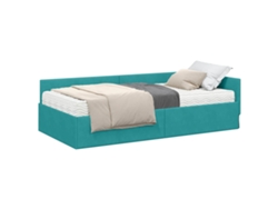 Maison Exclusive - Estructura De Cama Esquina Con Colchón 2 Pcs Verde Terciopelo