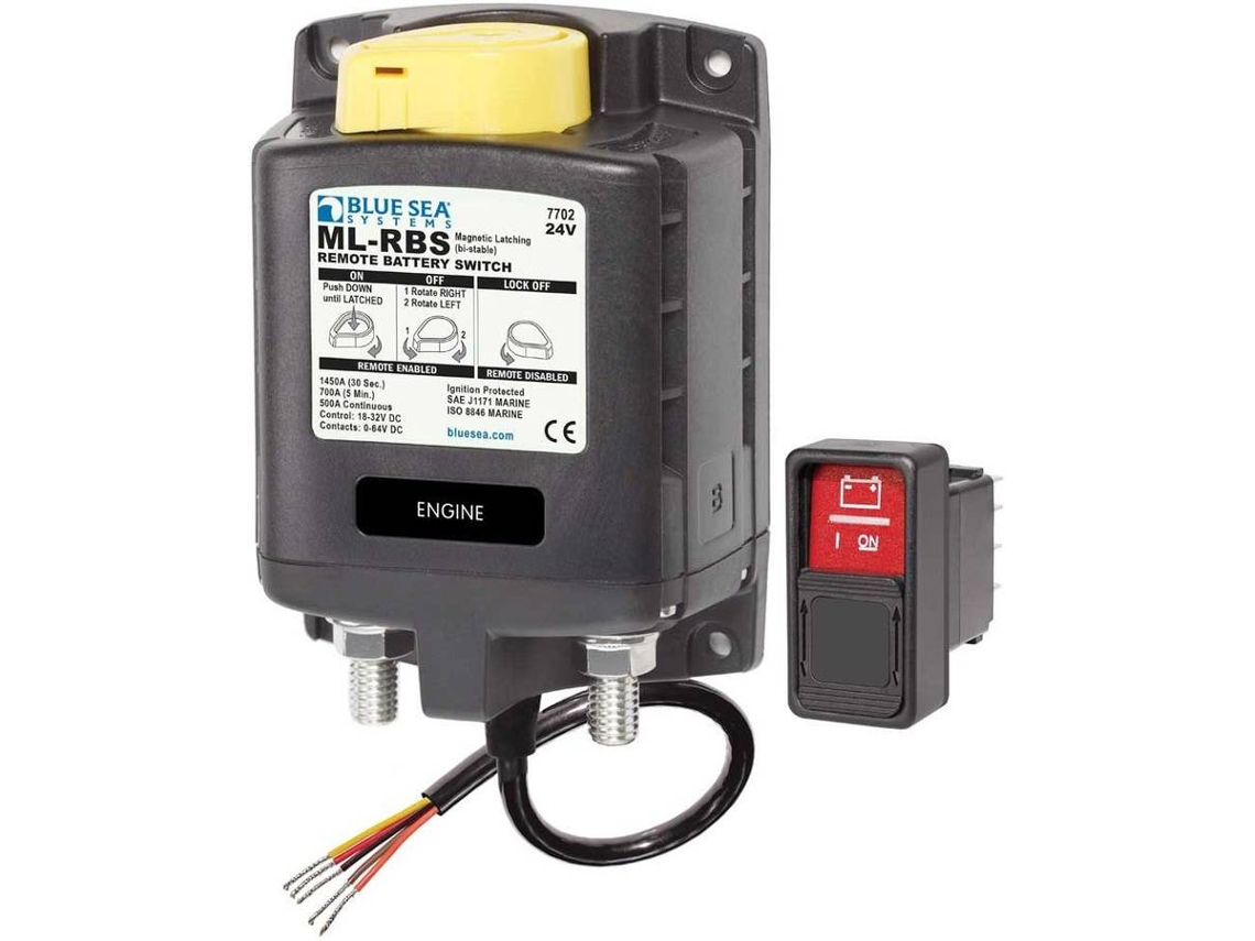 Isolador BLUE SEA Remote Battery Switch With Manual Control 24V Negro