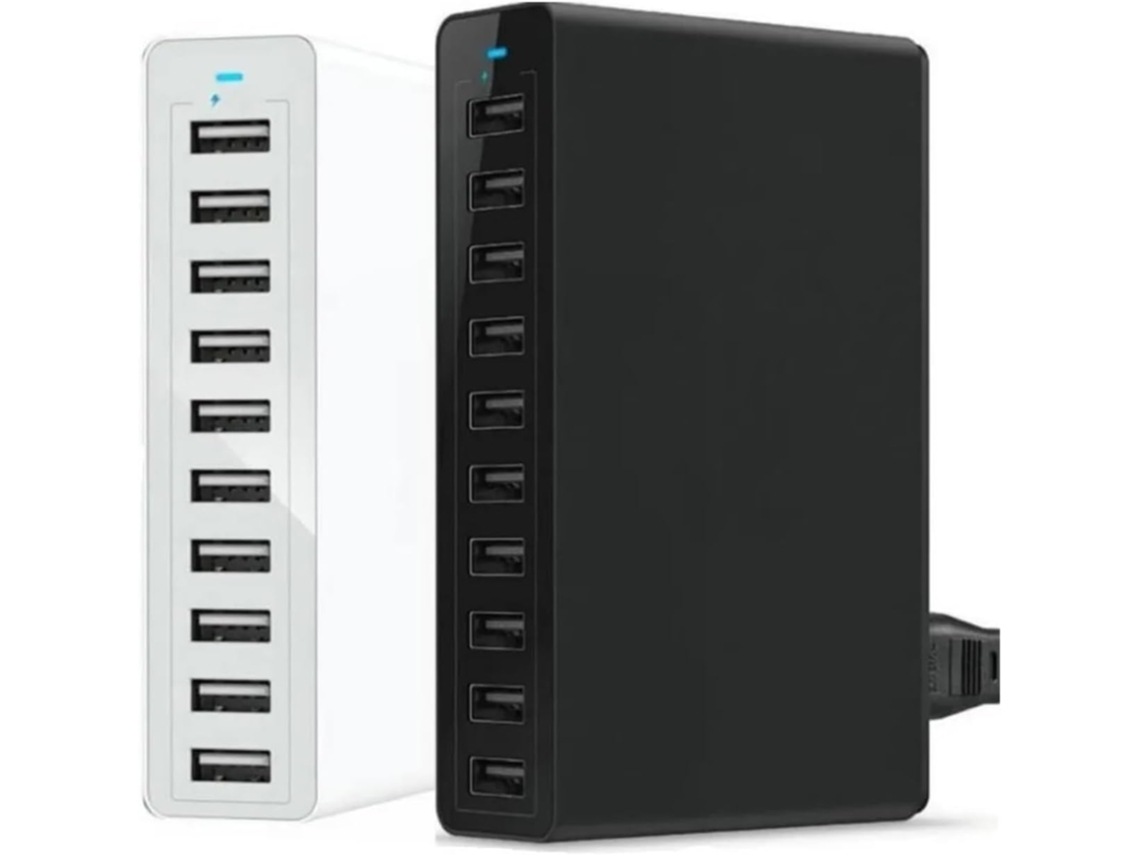 Cargador Usb De 60 W Y 10 Puertos Para Estación De Carga, Estación De Acoplamiento, Carga Múltiple