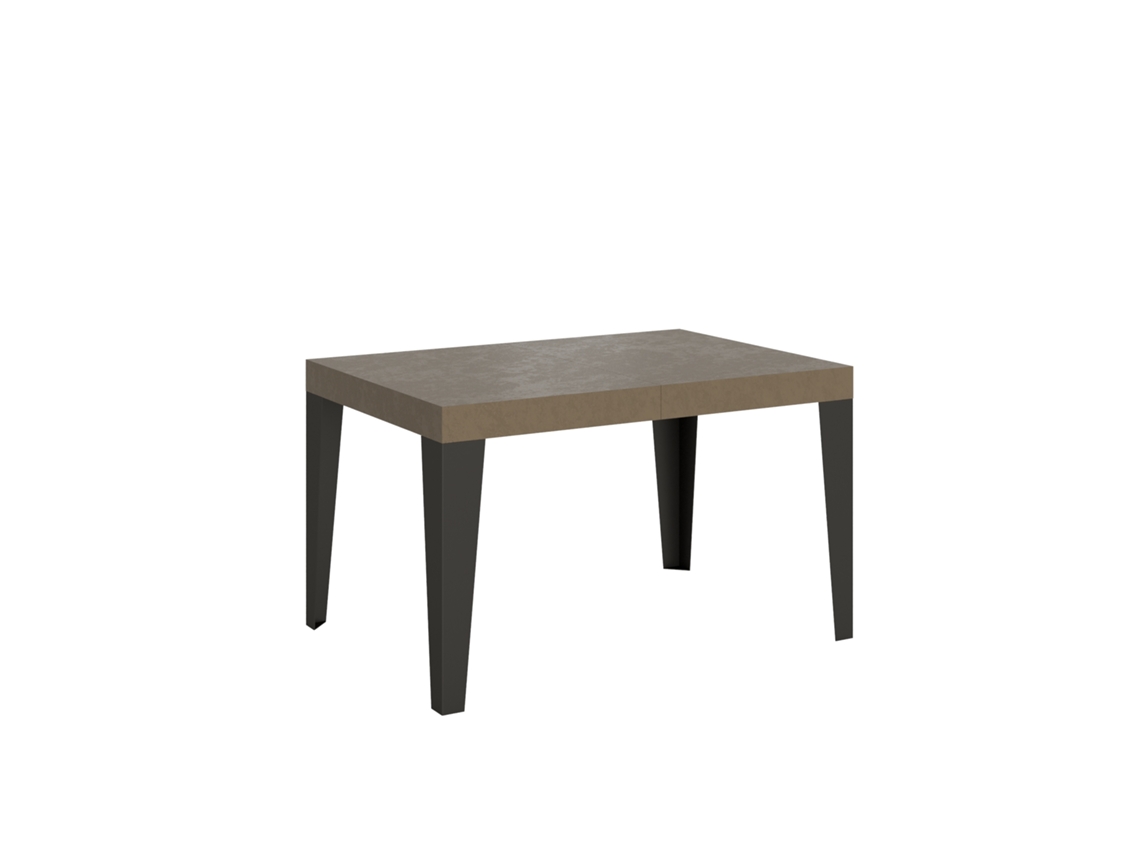 Mesa extensible 120/380x90 cm Gris Tórtola Flameado con Patas Antracita Itamoby