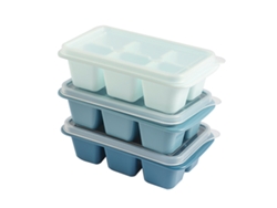 Bandeja De Silicona Reutilizable De 3 Piezas Para Cubitos De Hielo Con Tapa, Versátil Para Congelador.