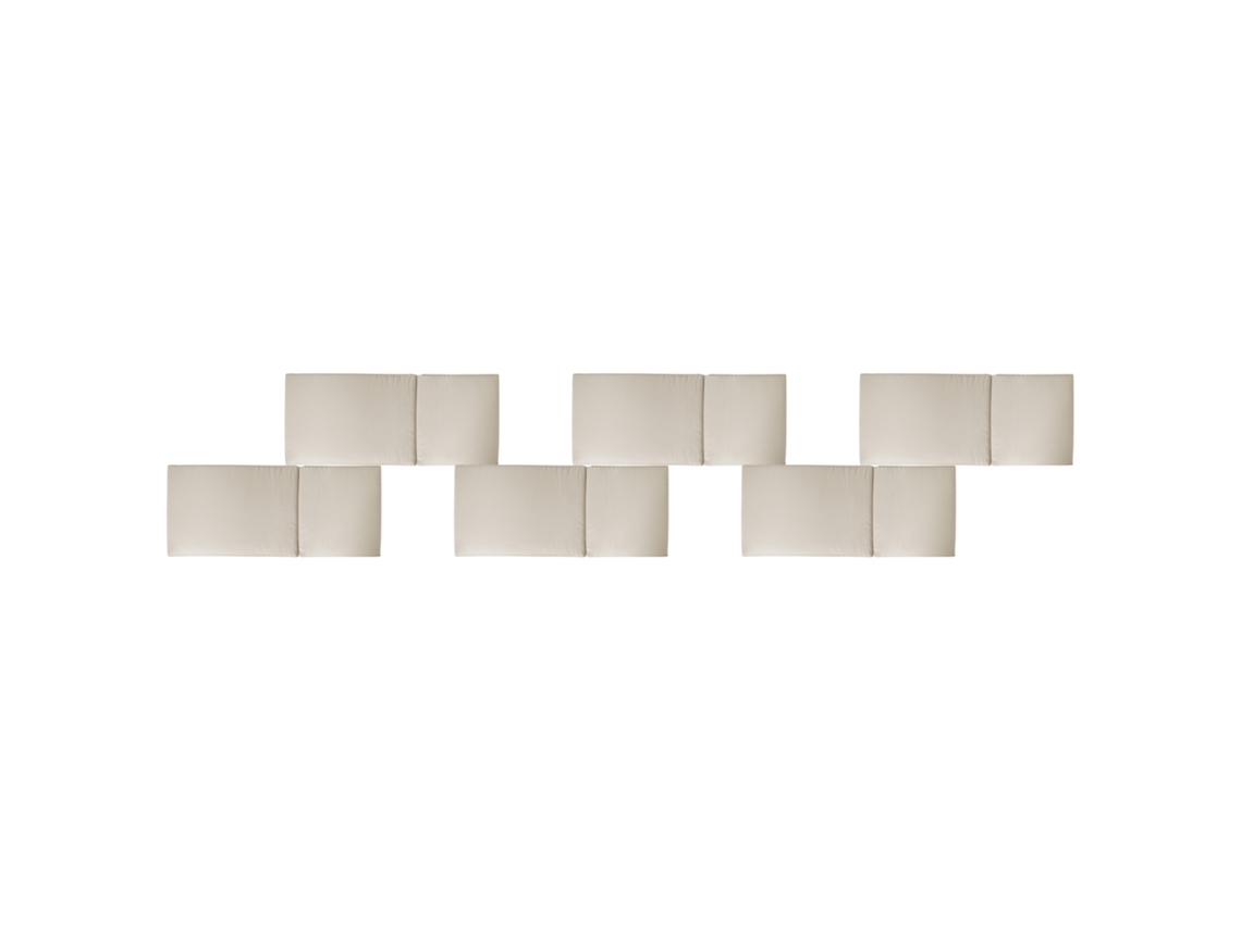 Juego de 6 cojines de respaldo Beliani Toscana/java/amantea de poliéster premium color crema 50x45x71