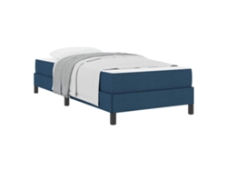 Maison Exclusive - Cama Tipo Box Spring Con Colchón Azul 100 X 200 Cm Tela