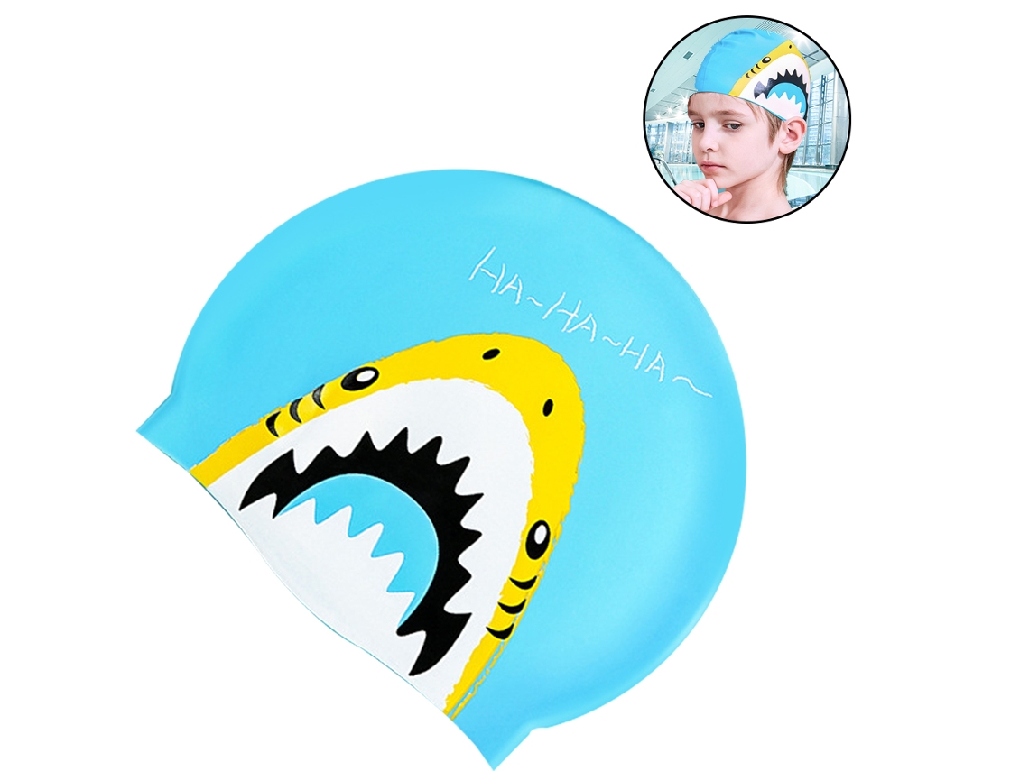 MEOIRUERY 1 Pieza Gorro de Baño Impermeable Cómodo para Niños, Gorros de Natación con Dibujos Animados Antideslizante para Pelo Largo y Corto, Gorro de Silicona