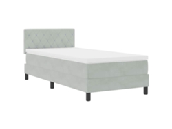 Maison Exclusive - Cama Box Spring Led Con Led Gris Claro 90 X 190 Cm Terciopelo
