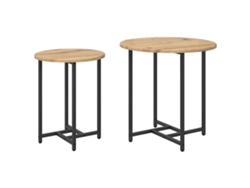 Maison Exclusive - Conjunto De Mesas Auxiliares 2 Pcs Roble Artisan Y Negro