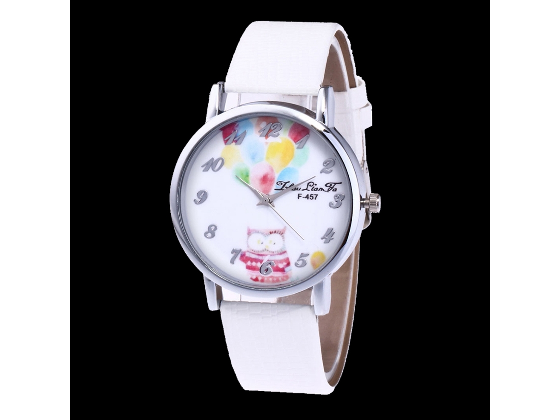 Reloj Niño Zhoulianfa Cuero Crocodilo Globos Cuarzo F-457x Blanco