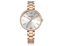 Reloj De Pulsera De Cuarzo Para Mujer, Resistente Al Agua, De Acero Inoxidable, Color Oro Rosa Y Blanco.