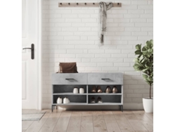 Banco Zapatero | Armario Zapatero Madera De Ingeniería Gris Hormigón 102x35x55 Cm