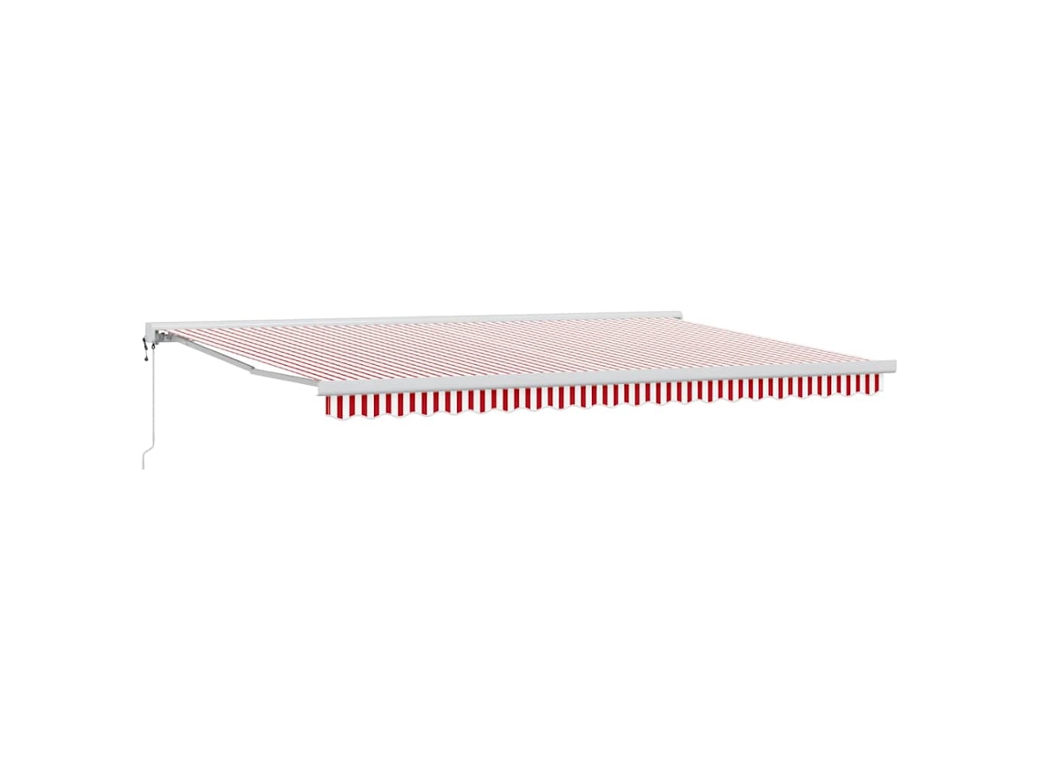 Maison Exclusive - Toldo Retráctil Rojo Y Blanco 500 X 300 Cm Tela Y Metal