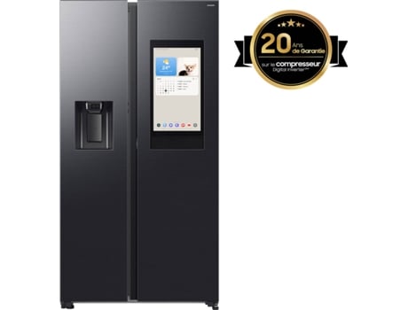 Samsung – Frigorífico Americano Samsung Family Hub Bespoke AI 178cm Balda Botellero 614L Clase E Grafito RS90F66BEFEF.