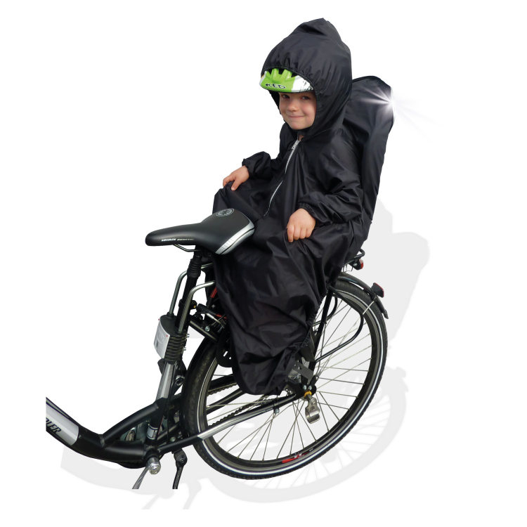 Sunnybaby 14490 Chubasquero para asiento infantil de bicicleta con mangas reflectantes y capucha casco colo remolque niños