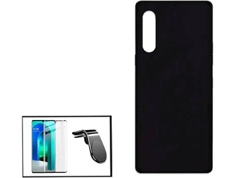 Kit Protector de Cristal Templado 5D Full Cover, Funda Silicona Liquida y Soporte Magnético L Safe Driving Coche LG Velvet PHONECARE Negro