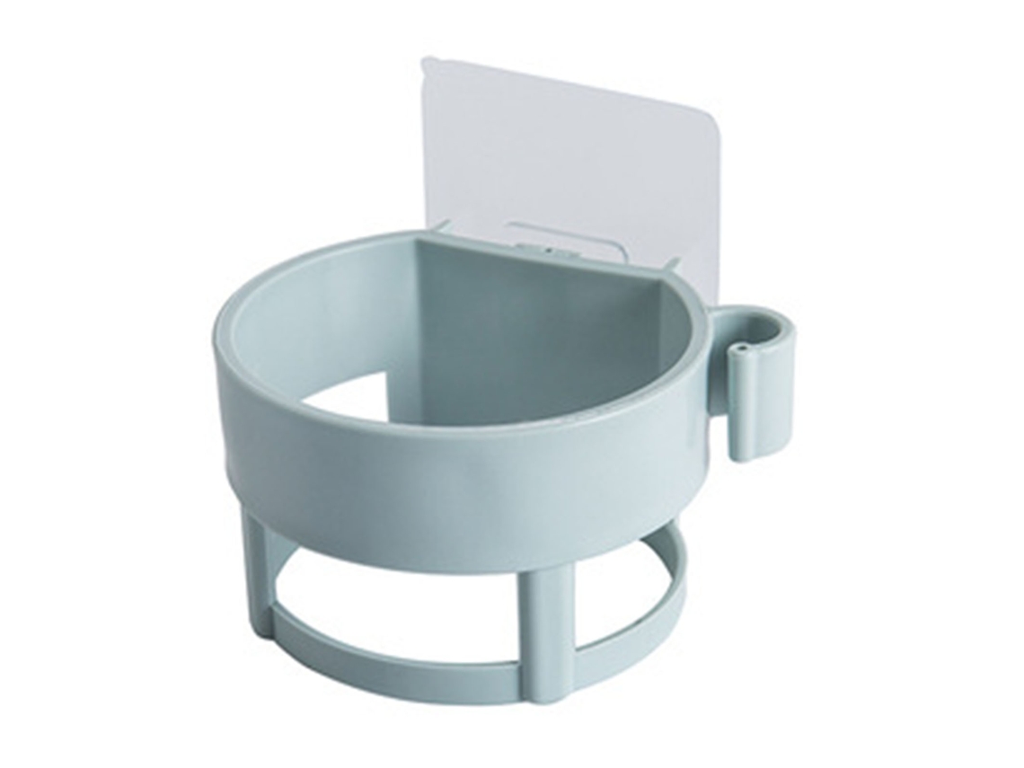 Soporte para secador de pelo de un solo orificio, autoadhesivo, ahorra espacio y se monta en la pared, ajuste universal.