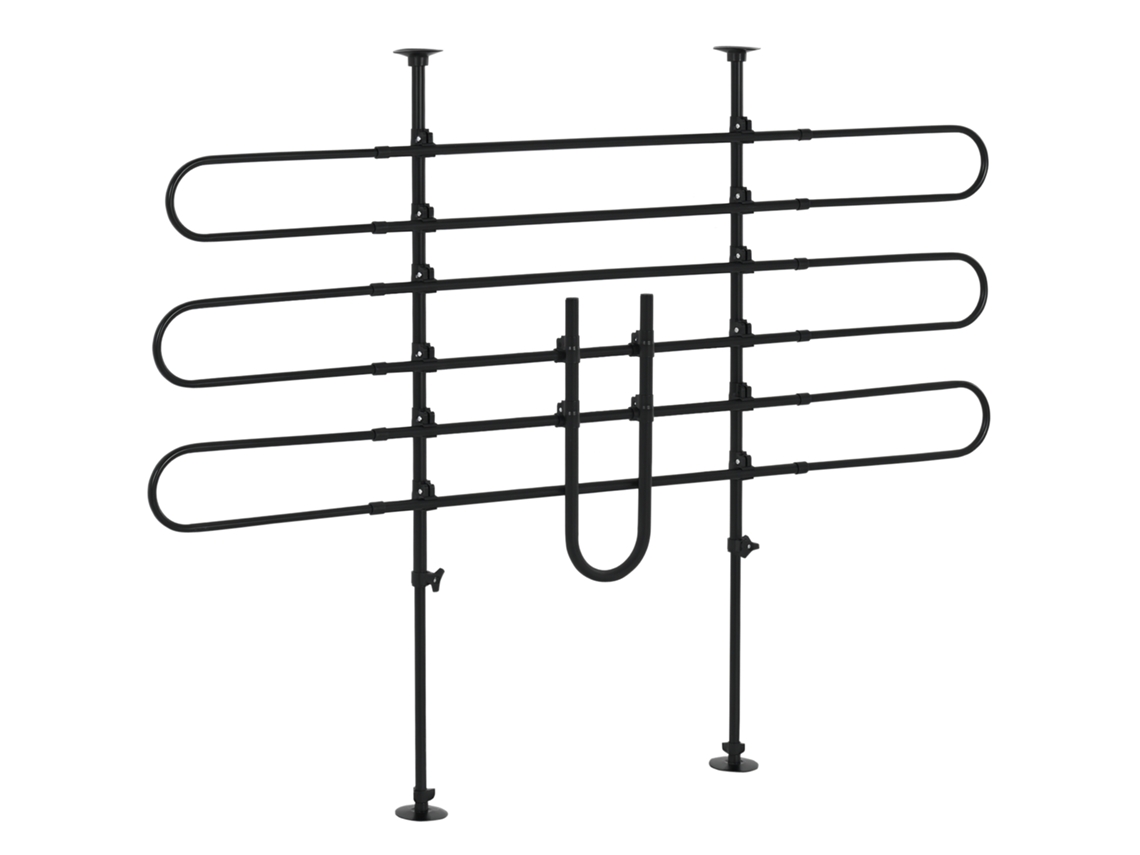 Barreira Segurança Carro Cães Aço Porta Malas Ajustável 87-135x85-120 Preta