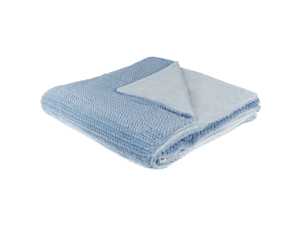 Manta BELIANI Bjas (220 x 200 x 1 - Poliéster - Azul)