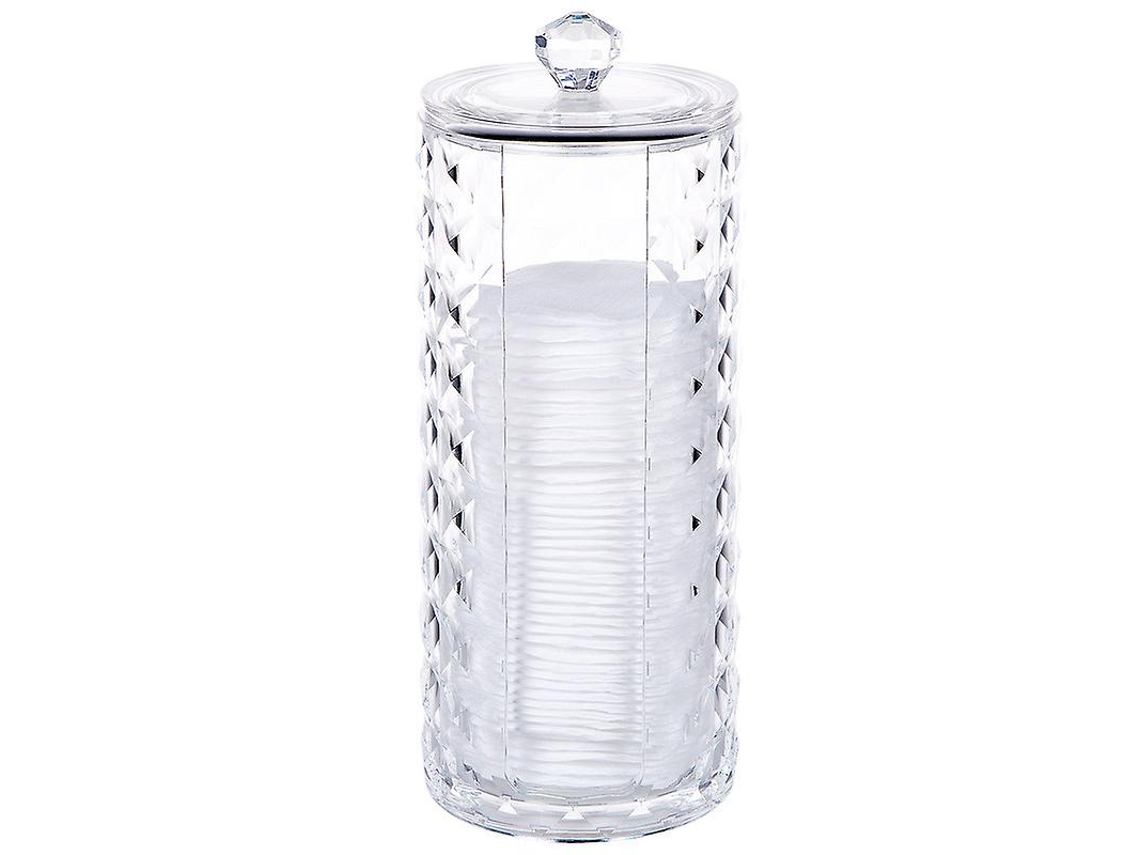 Rebe-porta Discos De Algodón De Maquillaje De Acrílico Transparente Con Ranura U Y Tapa