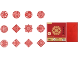 Juego De 24 Adornos De Papel Rojo Para Ventanas Con Motivos Del Año Nuevo Chino, Con Video Tutorial.